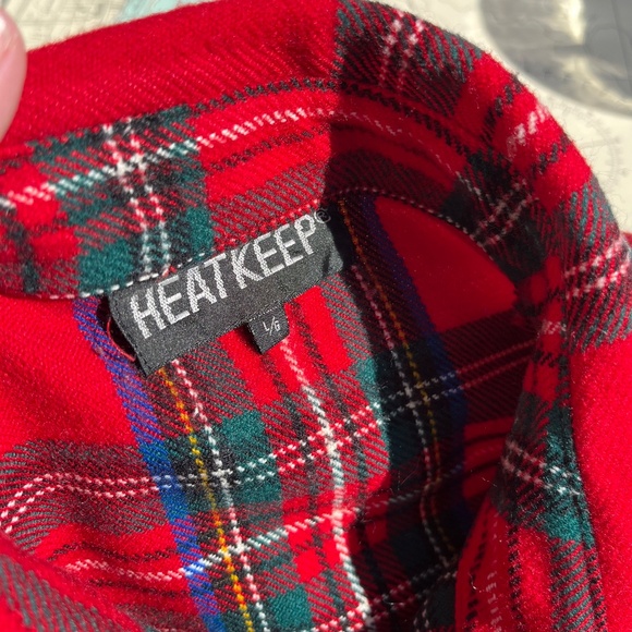 Vintage Heat Keep Red Plaid Fleece Jacket L - Picture 4 of 5